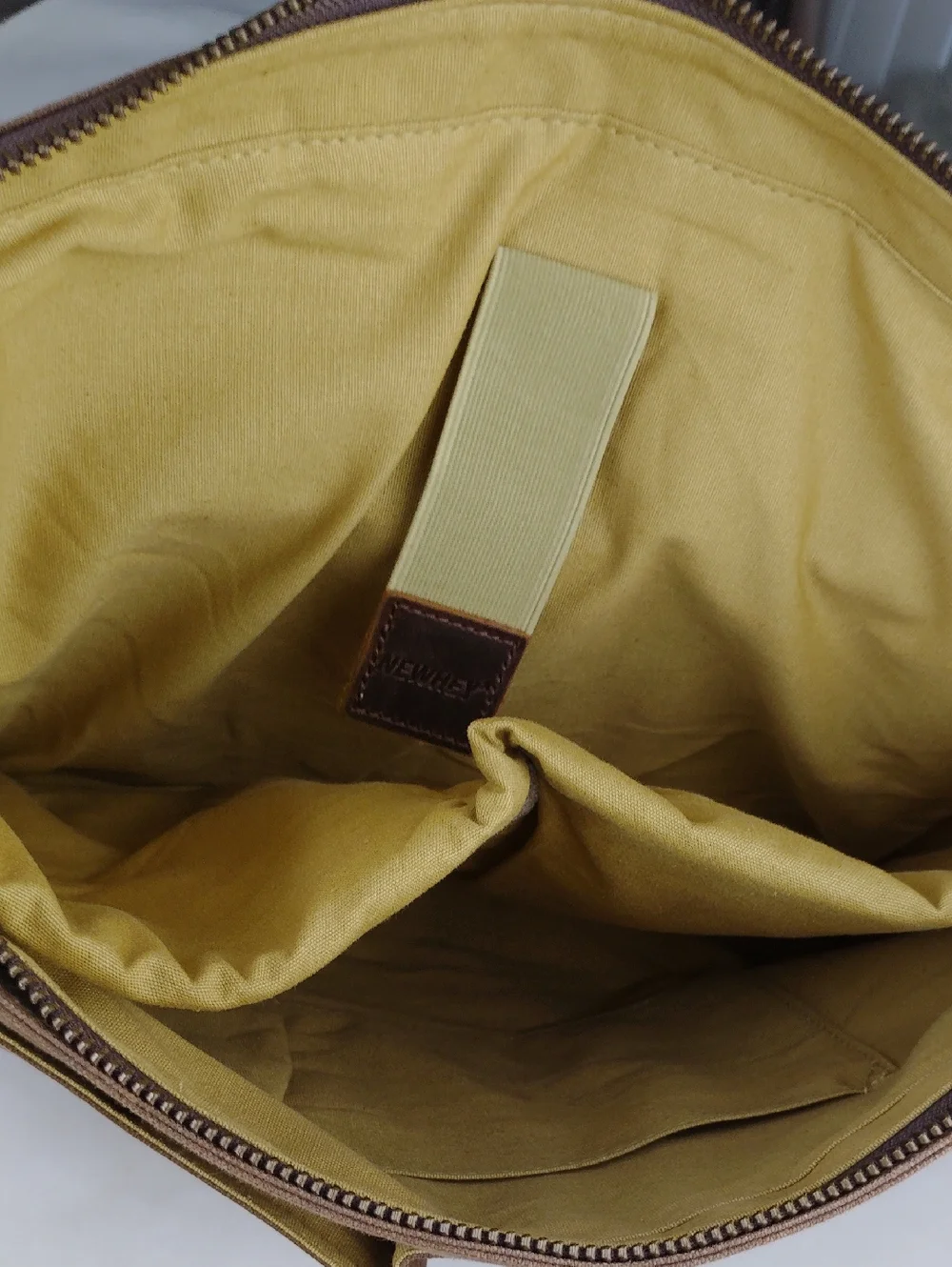 Newhey Men's Canvas And Leather Laptop Messanger Bag.